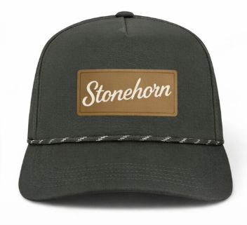 Stonehorn black leather patch hat