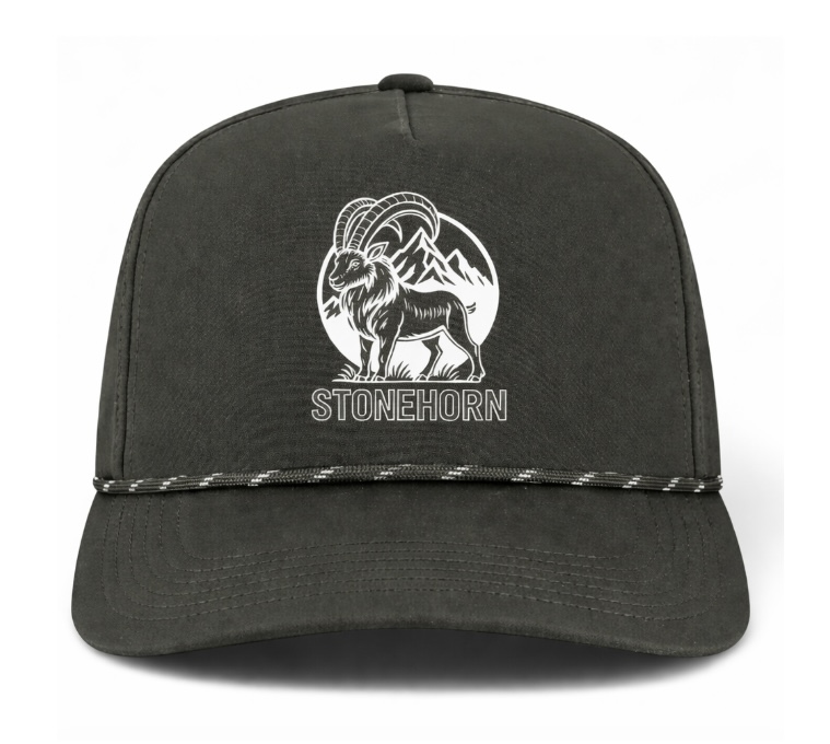 Stonehorn black ibex logo hat