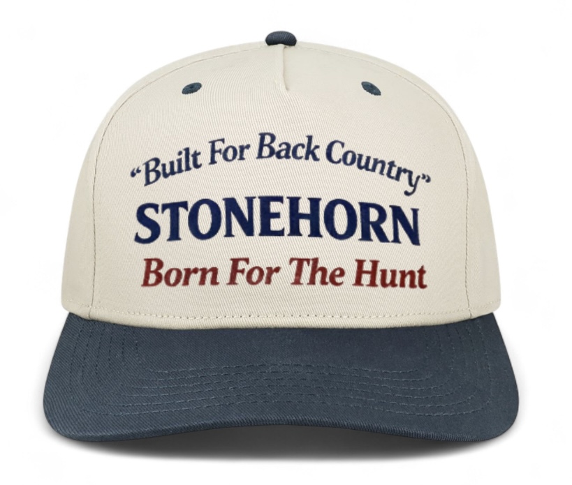 Stonehorn embroidered text hat