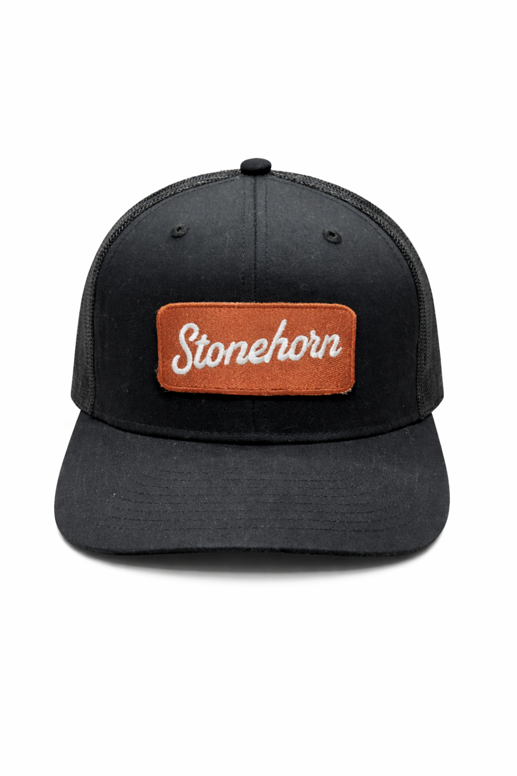 Stonehorn black leather patch hat